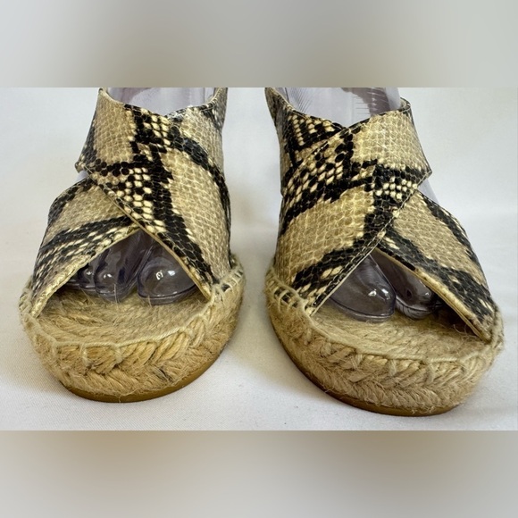 Diane Von Furstenberg Women’s Sylvie Leather Espadrille Wedge Sandals Size 8.5 - Picture 5 of 11